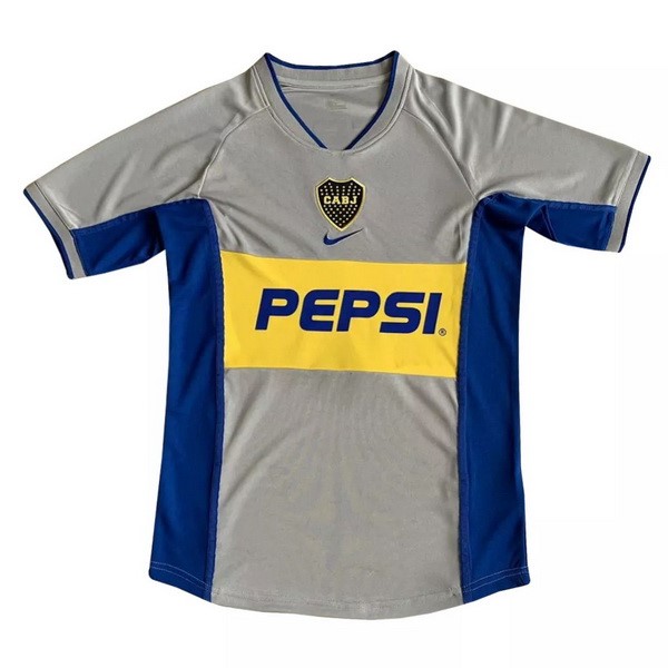 Camiseta Boca Juniors Replica Segunda Ropa Retro 2002 Gris